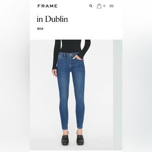 FRAME Jeans. Le High Skinny. Size 30. Color: Dublin